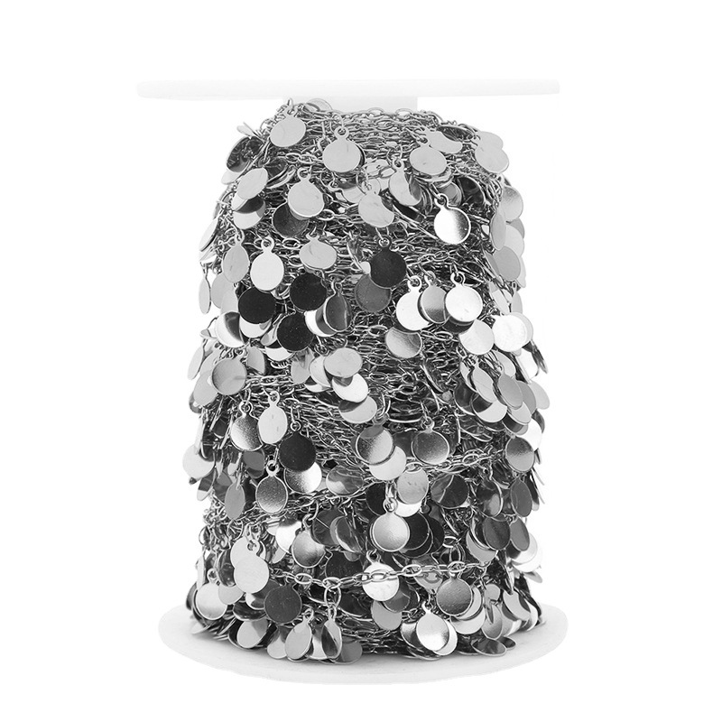 Body Jewelry - 1メートルステンレス鋼6mmディスク手作りチェーンDIYジュエリー製作ネックレスアクセサリーブレスレット用品アンクレットボディチェーン