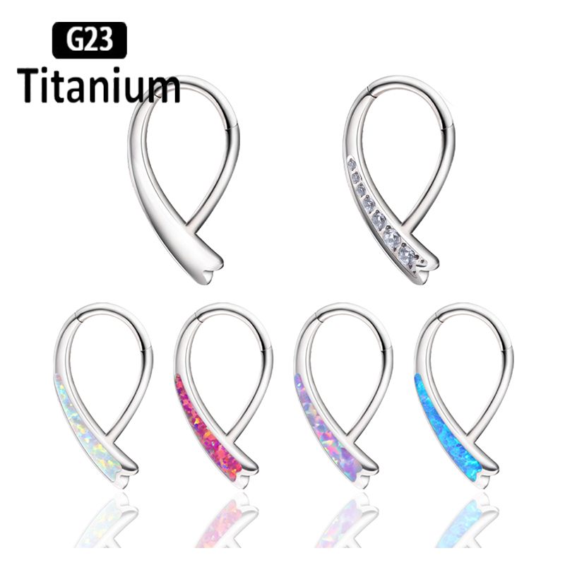 Body Jewelry Quality - チタンセプタムクリッカー,鼻リング,セグメント耳珠,軟骨,デイスフープ,イヤリング,ボディジュエリー,高品質,g23