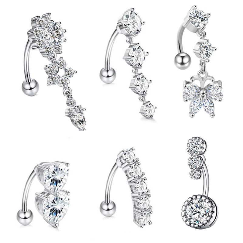 Body Jewelry Belly Button Rings - へそピアス ダングルベリーリング サージカルステンレス 14G ベリーボタンピアス 女性用