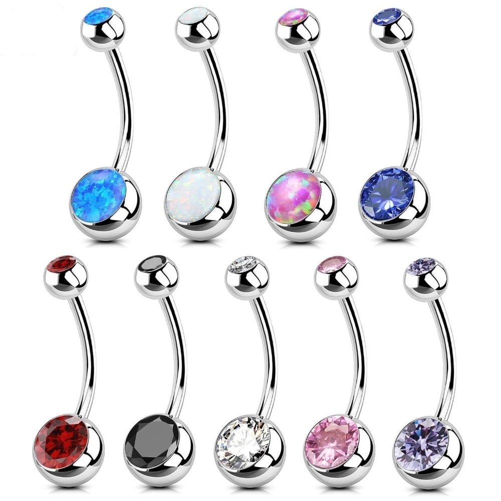Body Jewelry Quality - 高品質チタン素材のへそピアス、カーブしたダングルデザイン、ボディピアスジュエリー、ボディジュエリー、ボディピアス