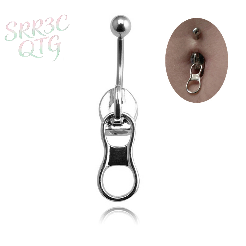 Body Jewelry Belly Button Rings - ホットパンクベリーボタンリングステンレス鋼へそネイルクリエイティブジッパーへそリング女性女の子ボディピアスジュエリーギフト