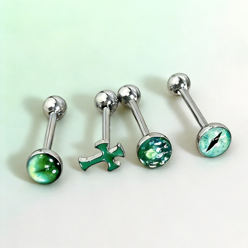 Body Jewelry Quality - 1個 高品質 トレンド グリーン スパークリング クロス