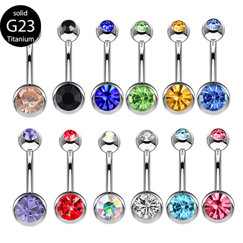 Body Jewelry Quality - 腹,ピアス,ボディ,へそ用のダブルリング,12色から選択,高品質,g23
