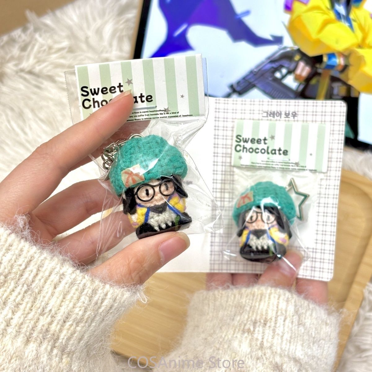 Body Jewelry Beach - VALORANT キルジョイ ゲームコスプレ ニットボディ ミニぬいぐるみ バッグペンダント