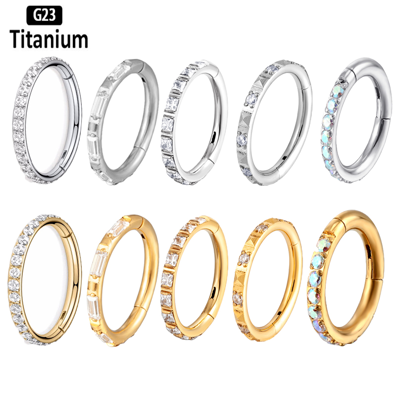ASTM F136 チタンイヤリング高品質ジルコンハイトセグ - Body Jewelry Quality のレビューと価格