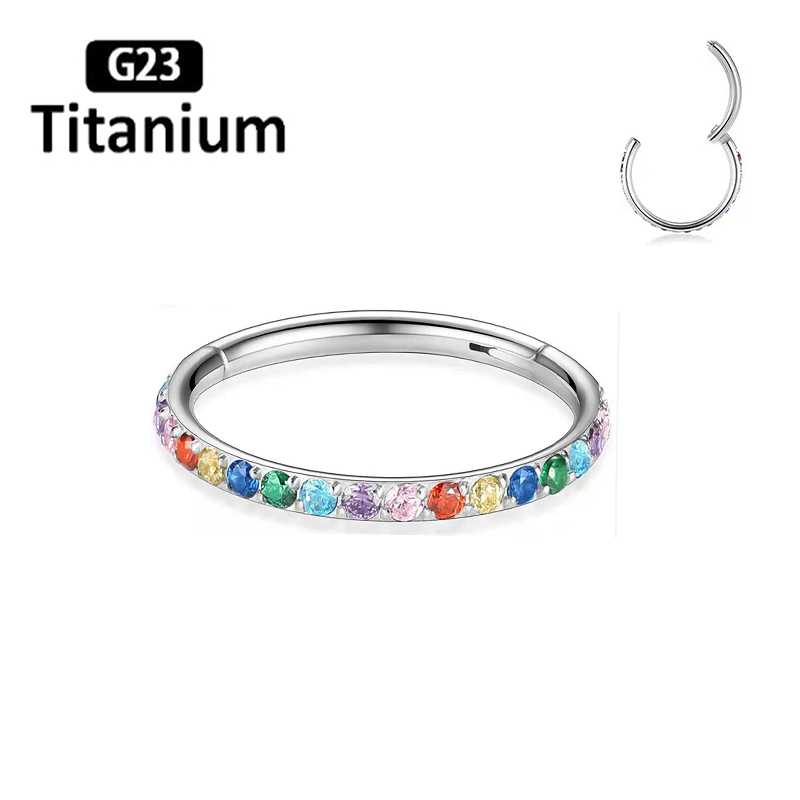 ASTM F136 チタンイヤリング高品質ジルコンハイトセグ - Body Jewelry Quality のレビューと価格