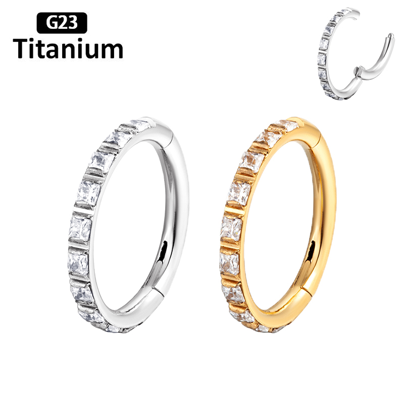 ASTM F136 チタンイヤリング高品質ジルコンハイトセグ - Body Jewelry Quality のレビューと価格