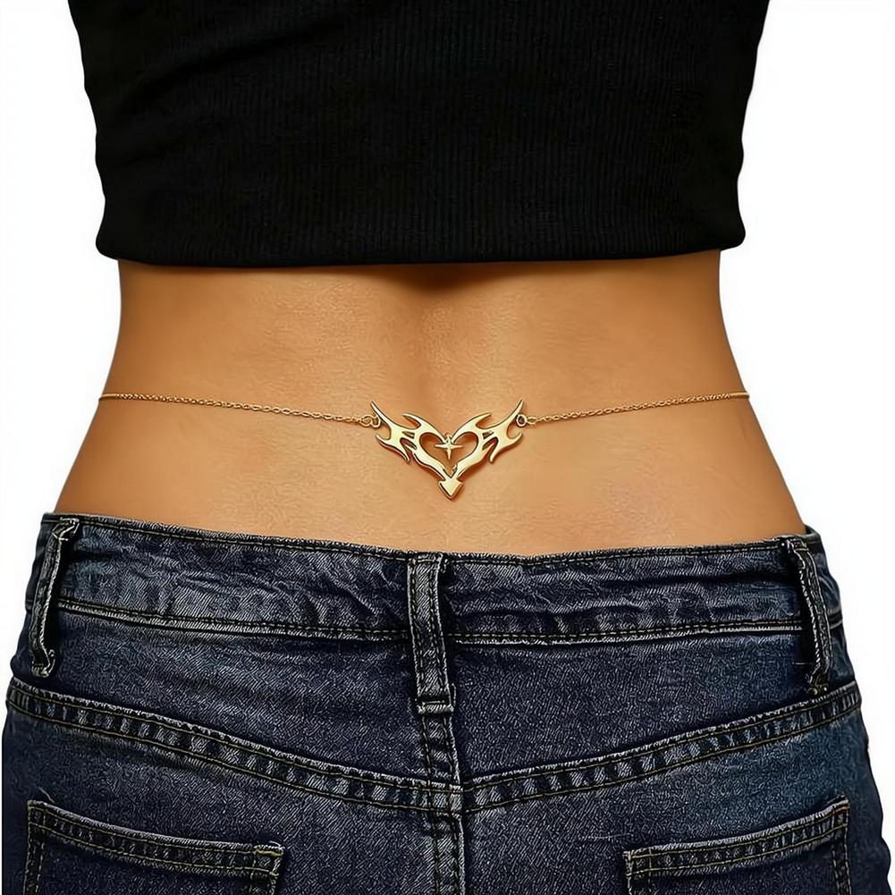 ゴシックハートセクシーな女性用ウエストチェーン、パンクメタル - Body Jewelry Beach のレビューと価格