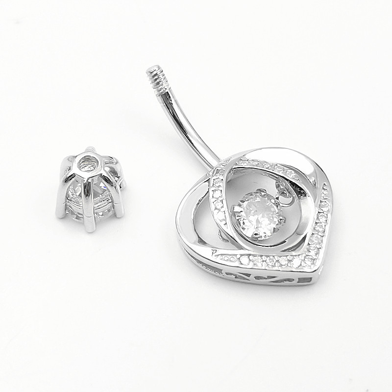 へそリング 925 スターリングシルバー キュービック ジル - Body Jewelry Materials のレビューと価格
