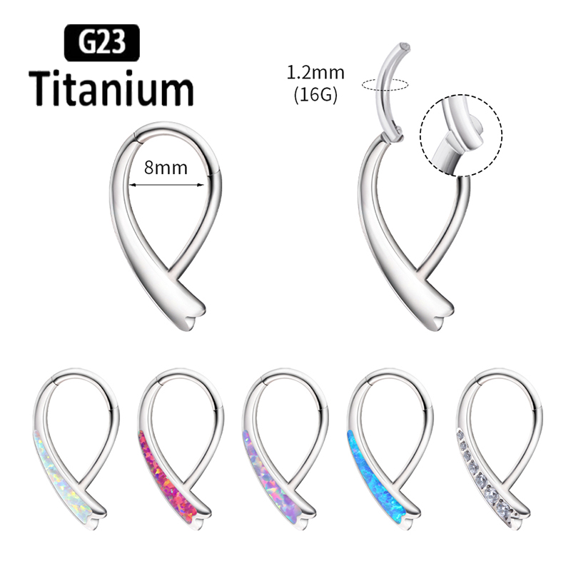 チタンセプタムクリッカー,鼻リング,セグメント耳珠,軟骨,デ - Body Jewelry Quality のレビューと価格