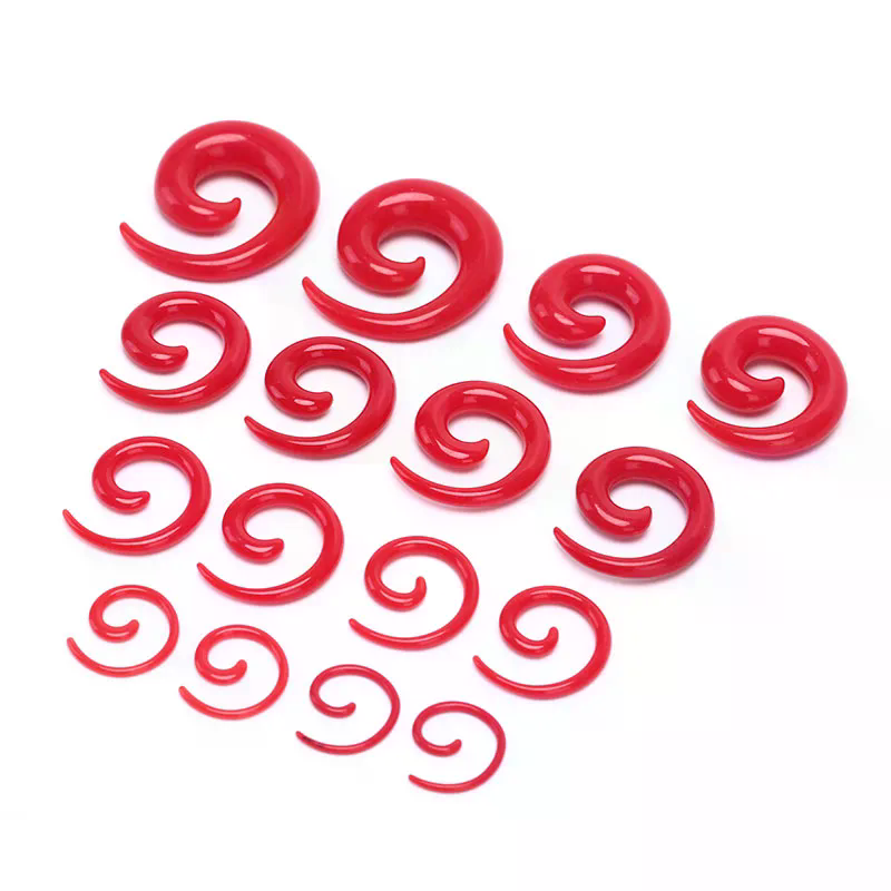 16個/セット スパイラルテーパーフレッシュトンネル イヤー - Body Jewelry Quality のレビューと価格