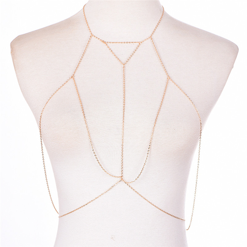 マルチレイヤーハーネスvネックレス,女性用チェーンジュエリー - Body Jewelry Online のレビューと価格