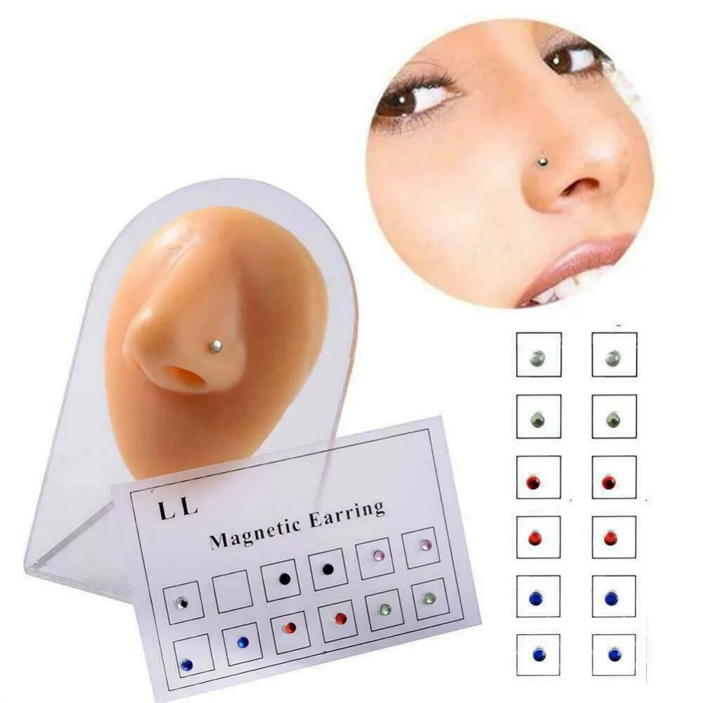 ドリルされていない磁気イヤリング,偽のイヤスタッド,耳珠,ア - Body Jewelry Ear のレビューと価格