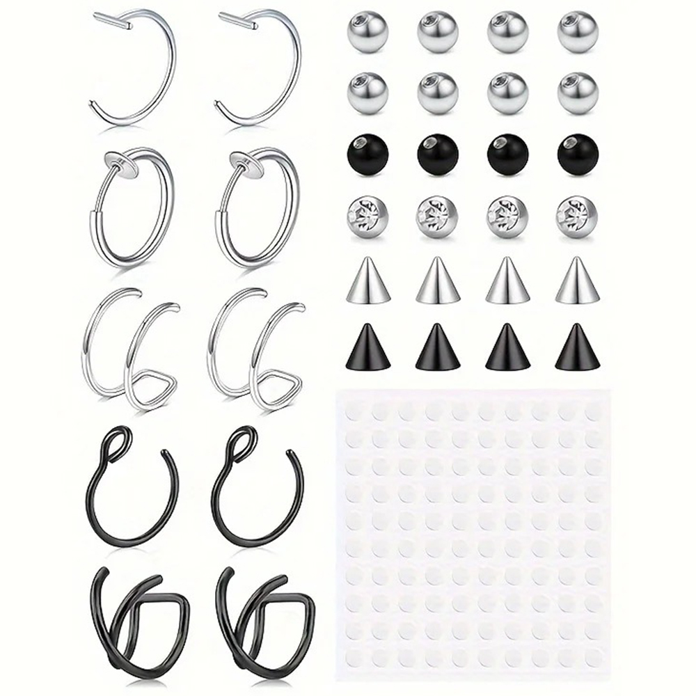 フェイクピアス、フェイクリップリング、フェイクノーズリング、 - Body Jewelry Ear のレビューと価格