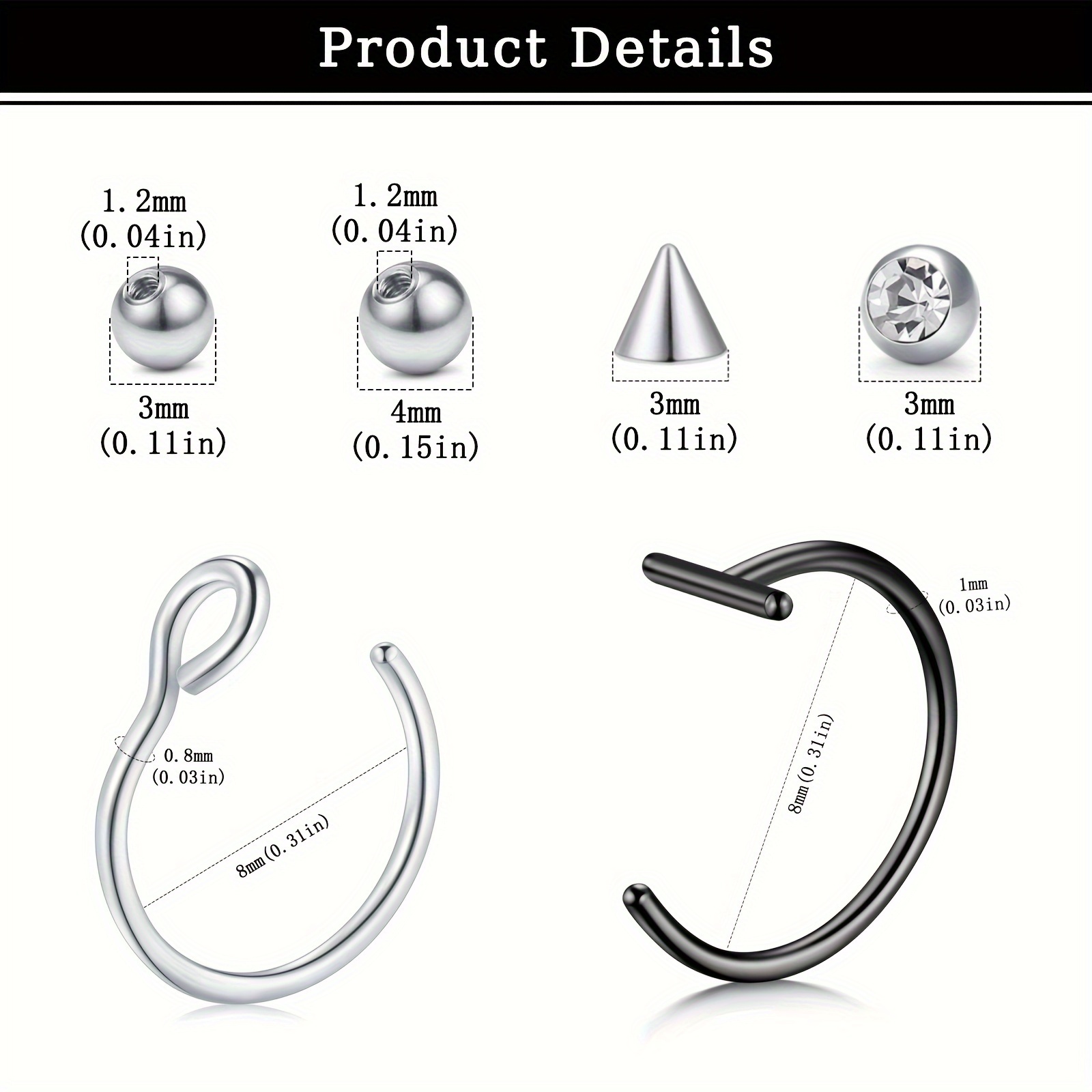 フェイクピアス、フェイクリップリング、フェイクノーズリング、 - Body Jewelry Ear のレビューと価格