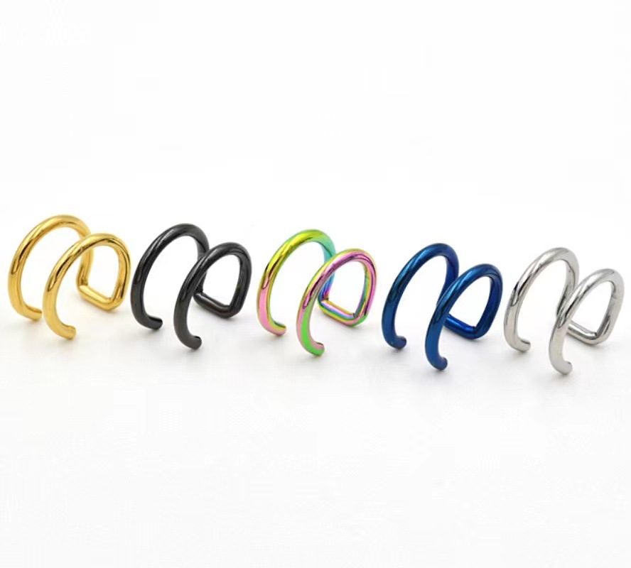 2個セット 316Lステンレス製 クリップ式イヤーカフ ヘリ - Body Jewelry Ear のレビューと価格