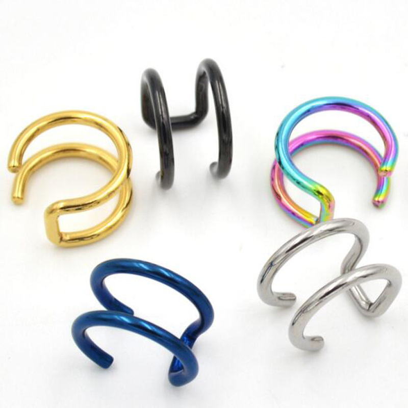 2個セット 316Lステンレス製 クリップ式イヤーカフ ヘリ - Body Jewelry Ear のレビューと価格