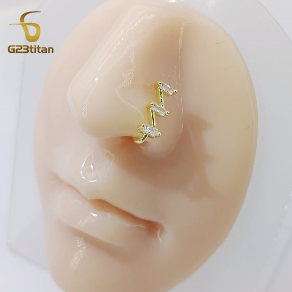 女性のための偽の鼻ピアスリング,金色のクリスタル,銅のクリッ - Body Jewelry Ear のレビューと価格
