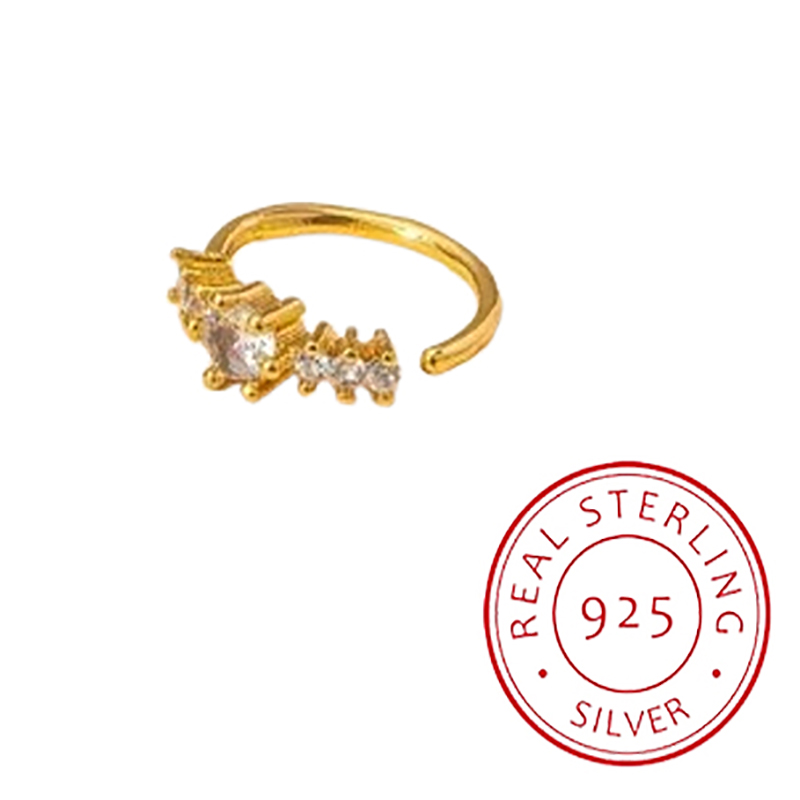 シンプルな単列幾何学的な S925 シルバーイエロー鼻リング - Body Jewelry Materials のレビューと価格