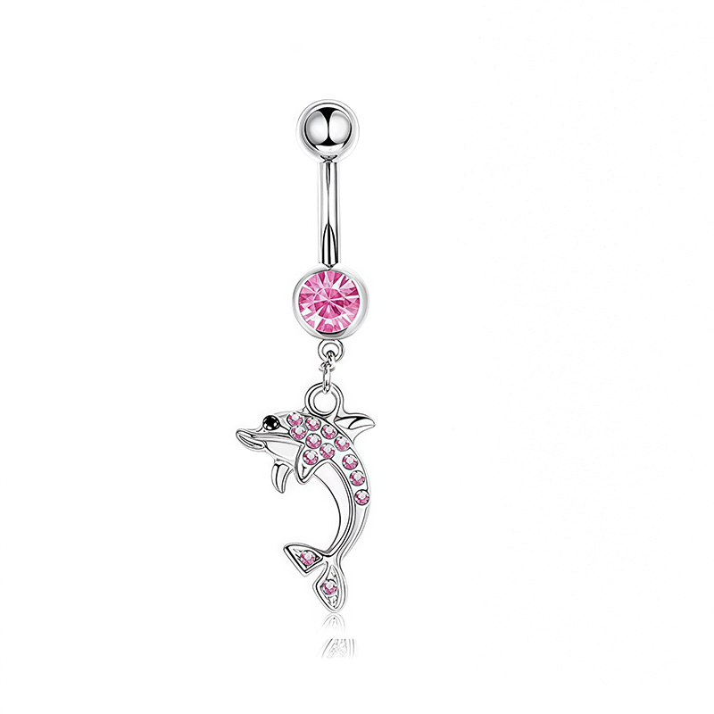 1 個ピンククラウンへそリングジュエリーステンレス鋼ハートへ - Body Jewelry Belly Button Rings のレビューと価格