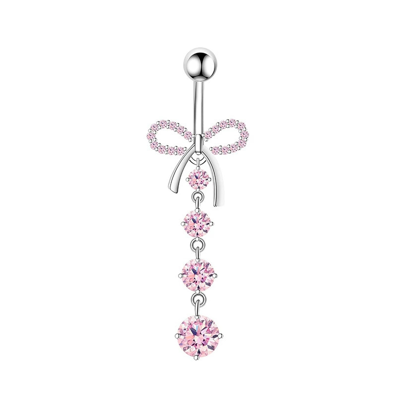 1 個ピンククラウンへそリングジュエリーステンレス鋼ハートへ - Body Jewelry Belly Button Rings のレビューと価格