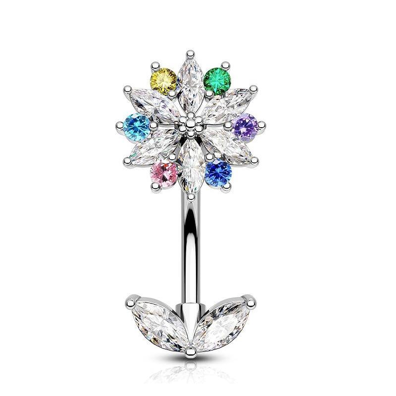 カラフルなY2Kステンレススチールジルコン惑星月蝶ベリーリン - Body Jewelry Belly Button Rings のレビューと価格