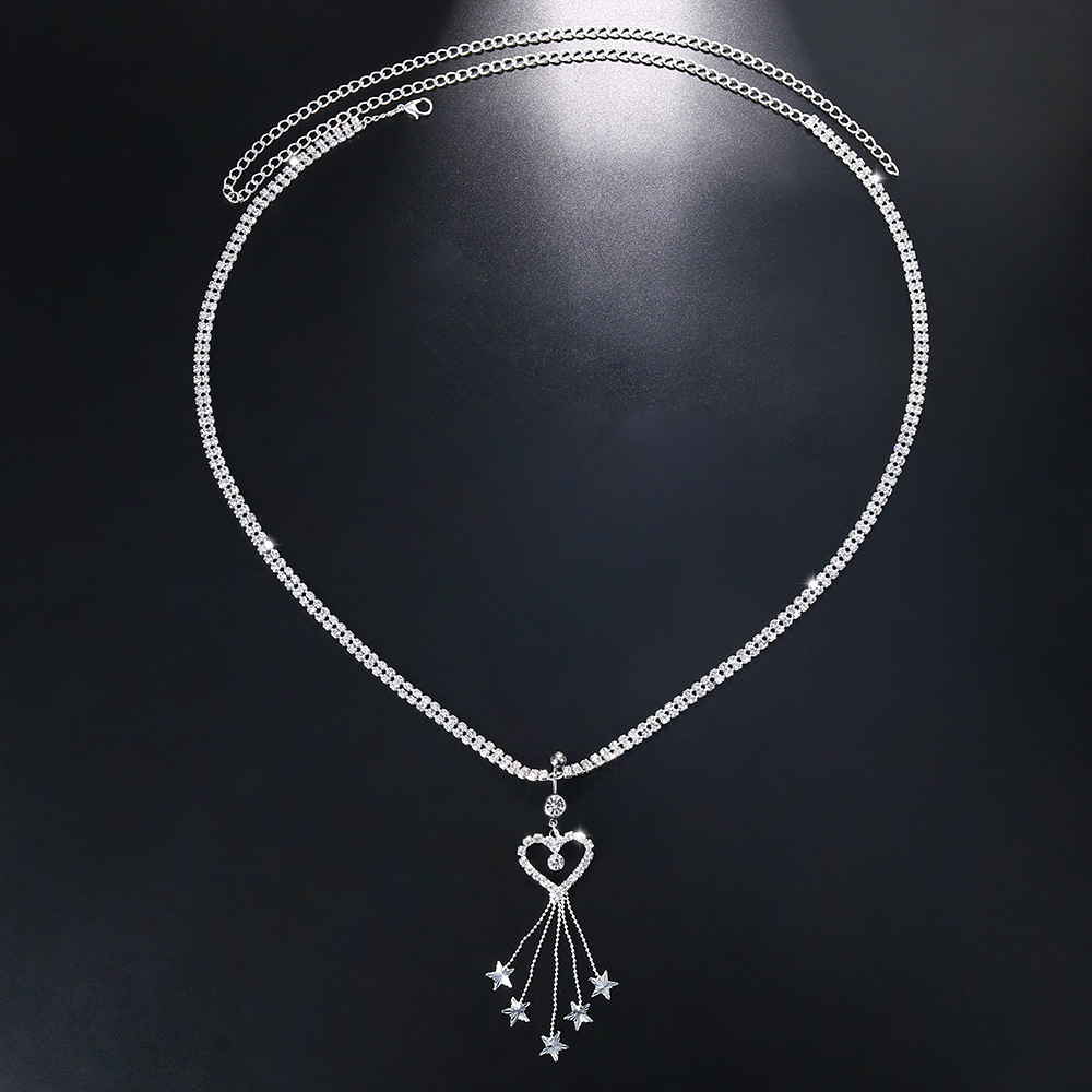 GLAMing 自由奔放に生きるハートブラブララインストーン - Body Jewelry Belly Button Rings のレビューと価格