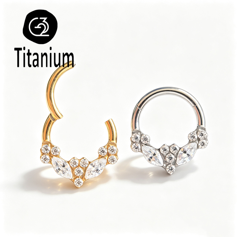 ASTM F136チタン製高品質プレーンCZセプタムフープピ - Body Jewelry Quality のレビューと価格