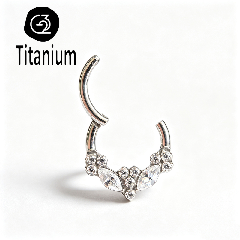 ASTM F136チタン製高品質プレーンCZセプタムフープピ - Body Jewelry Quality のレビューと価格