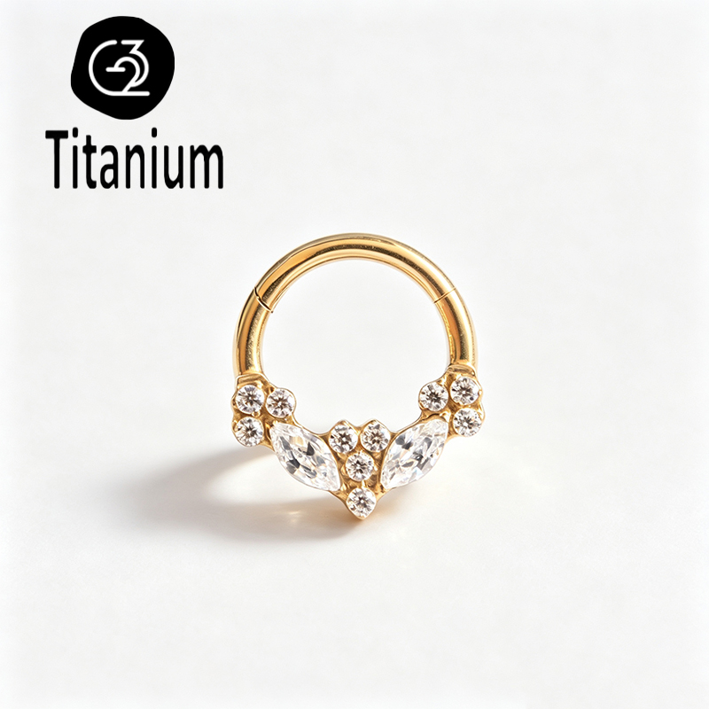 ASTM F136チタン製高品質プレーンCZセプタムフープピ - Body Jewelry Quality のレビューと価格