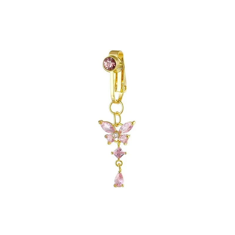 EVISPOL クリップオンへそリング蝶の形ジルコン偽へそピ - Body Jewelry Belly Button Rings のレビューと価格
