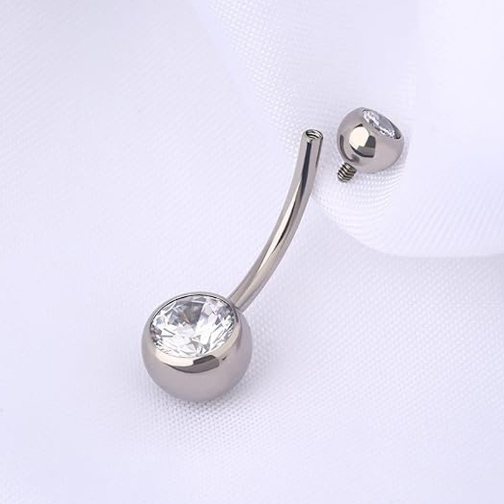 高品質チタン素材のへそピアス、カーブしたダングルデザイン、ボ - Body Jewelry Quality のレビューと価格