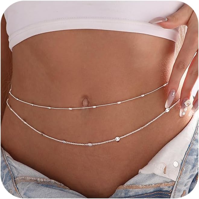 女性用防水ボディチェーン 18K金メッキ ウエストビーズチェ - Body Jewelry Waterproof のレビューと価格