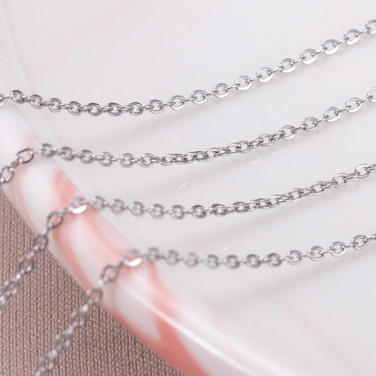 10 メートルステンレス鋼 O 形状薄いチェーン DIY ネ - Body Jewelry のレビューと価格
