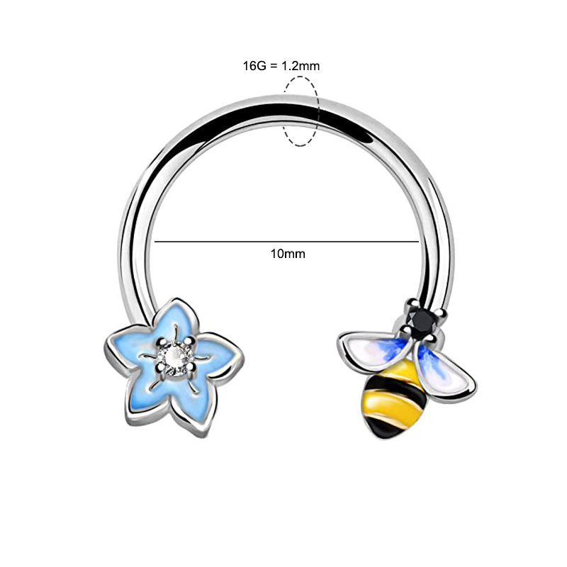 16G セプタムリング ダイスピアス サージカルスチール 軟 - Body Jewelry Ear のレビューと価格