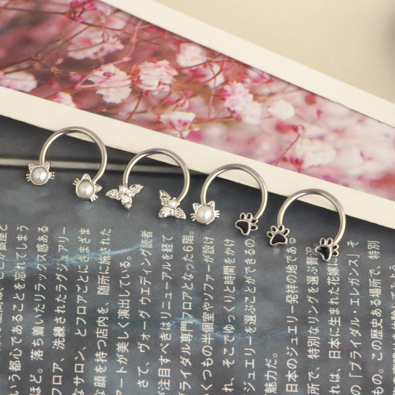 16G セプタムリング ダイスピアス サージカルスチール 軟 - Body Jewelry Ear のレビューと価格