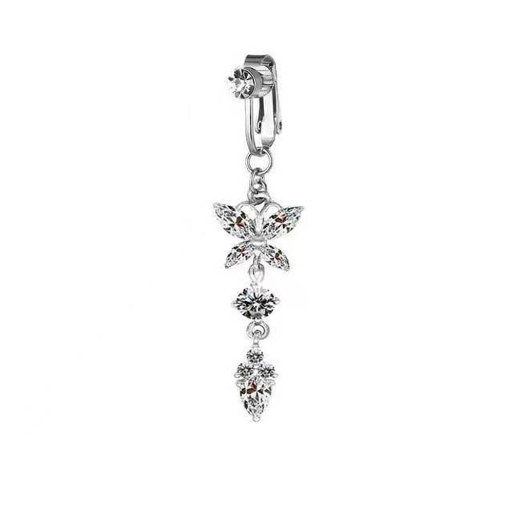 蝶ジルコンガールギフト電気メッキ女性用ベリーリングへそピアス - Body Jewelry Belly Button Rings のレビューと価格