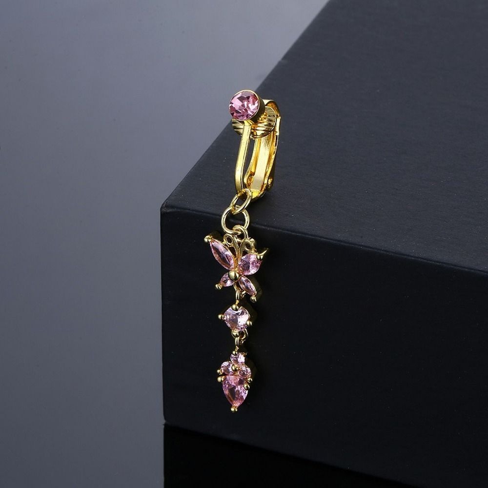 蝶ジルコンガールギフト電気メッキ女性用ベリーリングへそピアス - Body Jewelry Belly Button Rings のレビューと価格
