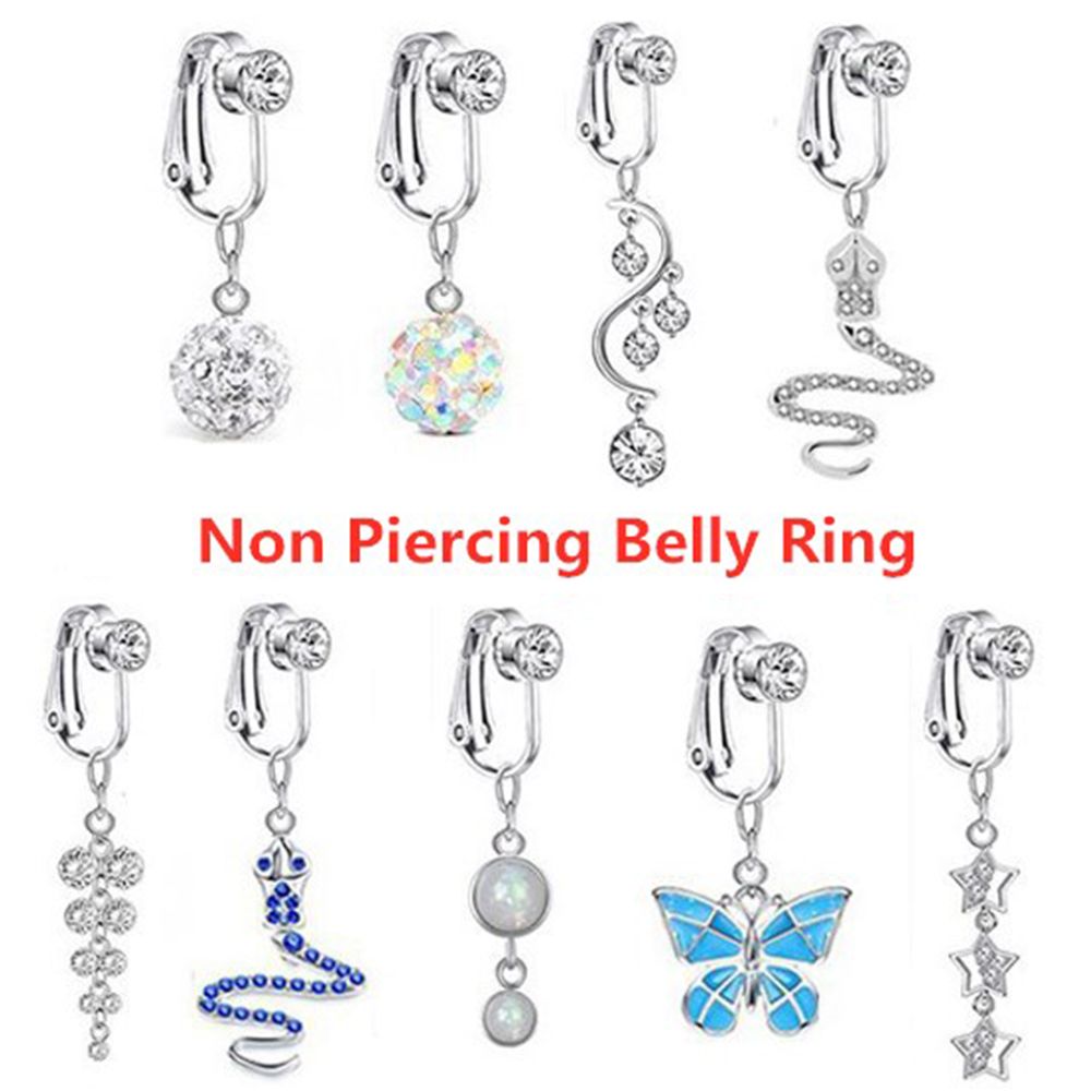 ビーチアクセサリーノンピアスクリップオンイヤリング軟骨クリッ - Body Jewelry Belly Button Rings のレビューと価格