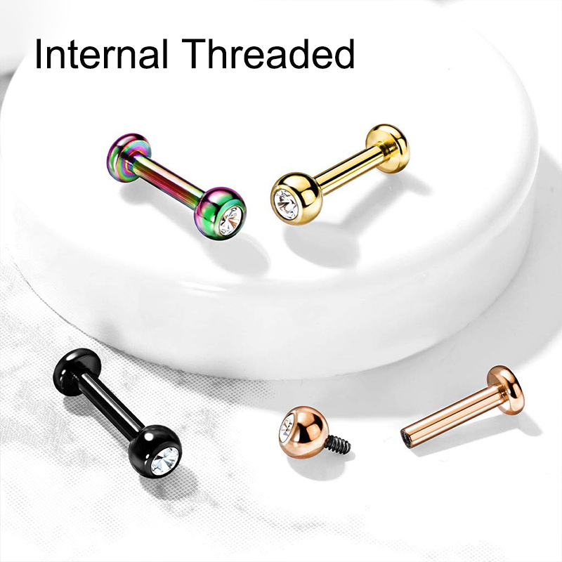 16G サージカルスチール ボールトップ CZ リップ セプ - Body Jewelry Ear のレビューと価格