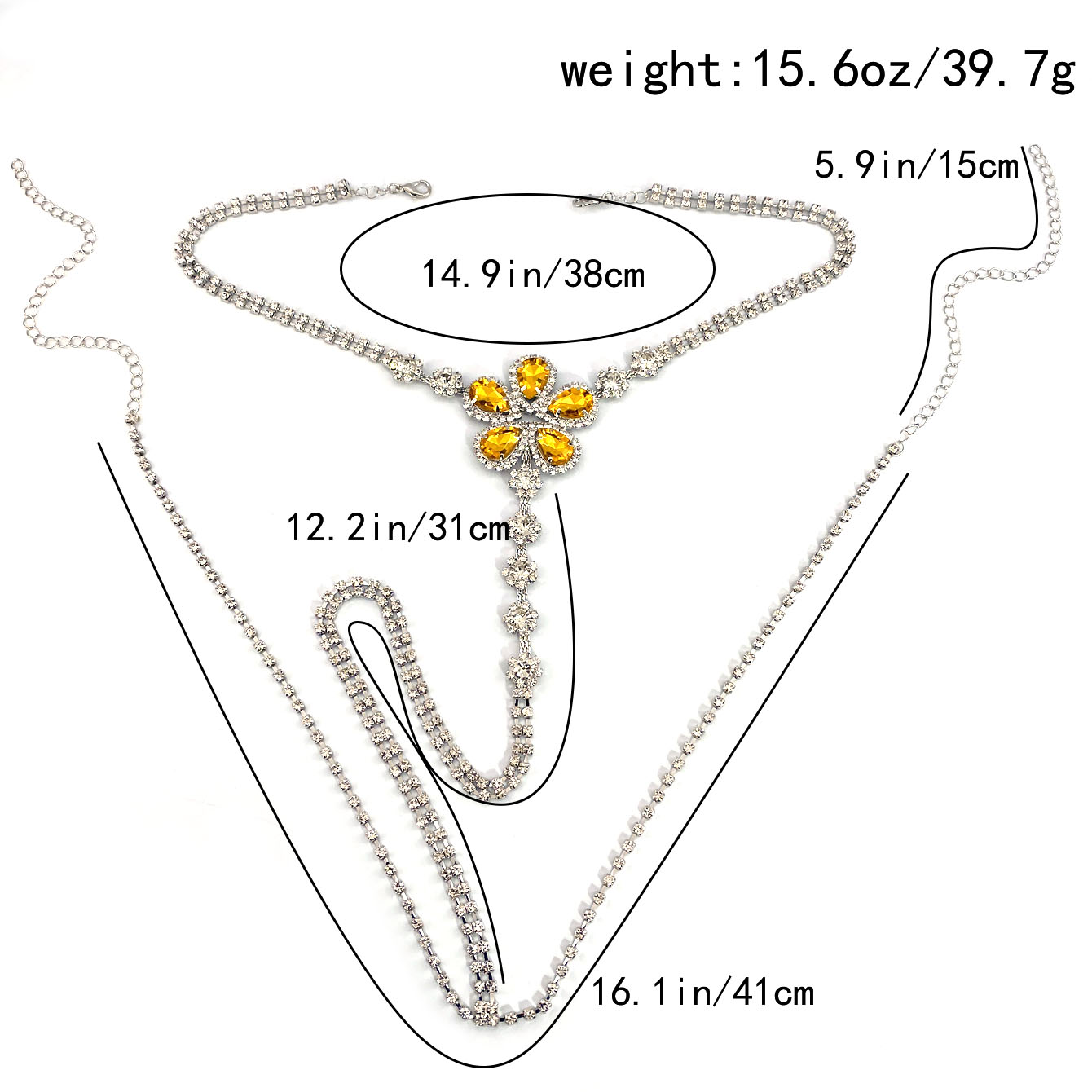 女性のための花の形をしたラインストーンのひも,セクシーなボデ - Body Jewelry のレビューと価格