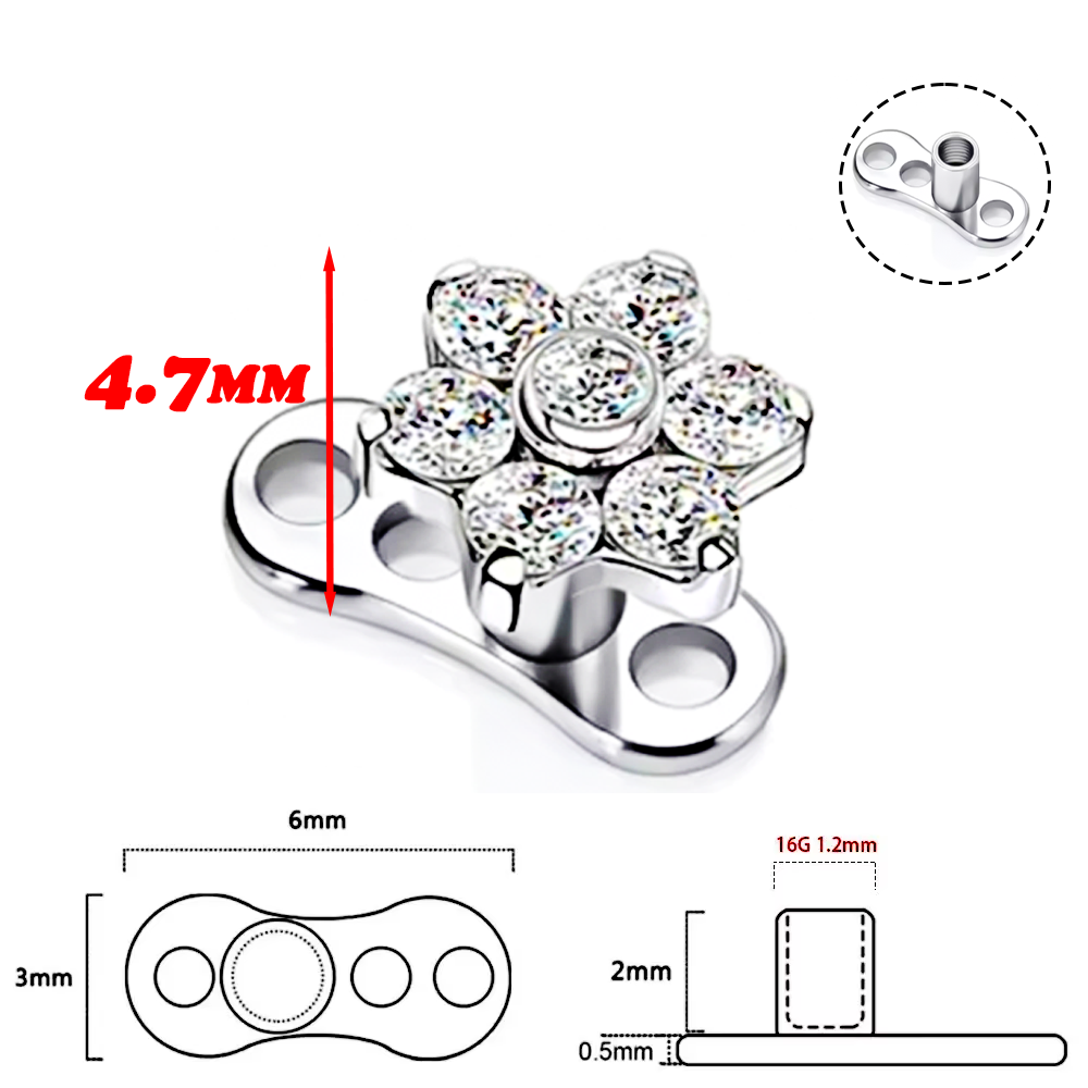 F136チタン合金高品質インプラントグレードジルコニアフラワ - Body Jewelry Quality のレビューと価格