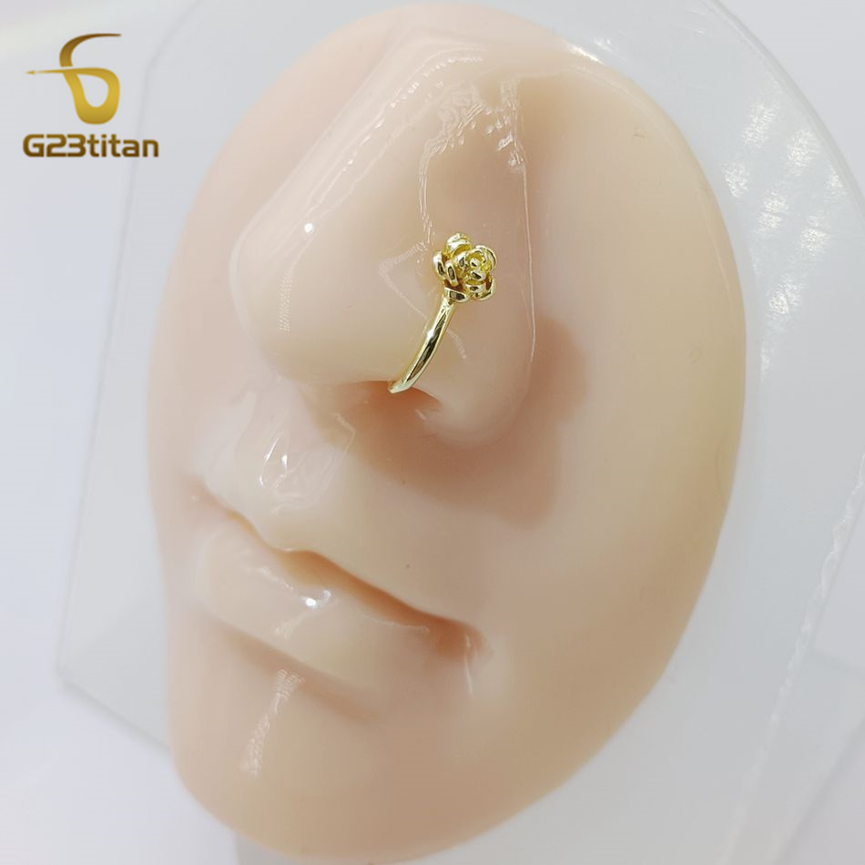 1pc クリスタル銅ローズノーズクリップ U 字型フェイクピ - Body Jewelry Ear のレビューと価格