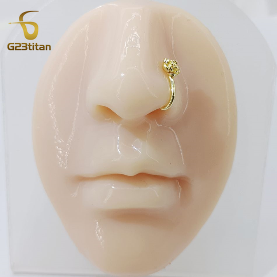 1pc クリスタル銅ローズノーズクリップ U 字型フェイクピ - Body Jewelry Ear のレビューと価格