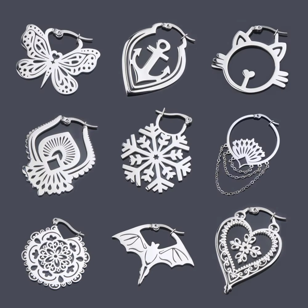 ボタン付きイヤークリップ,2個,7つのクリスタルが付いたパン - Body Jewelry Quality のレビューと価格