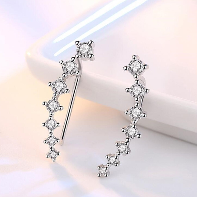 ボタン付きイヤークリップ,2個,7つのクリスタルが付いたパン - Body Jewelry Quality のレビューと価格