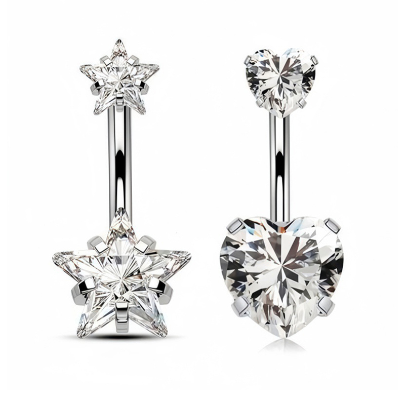 1個 セクシーなへそピアス ステンレス製 ファッション ハー - Body Jewelry Belly Button Rings のレビューと価格
