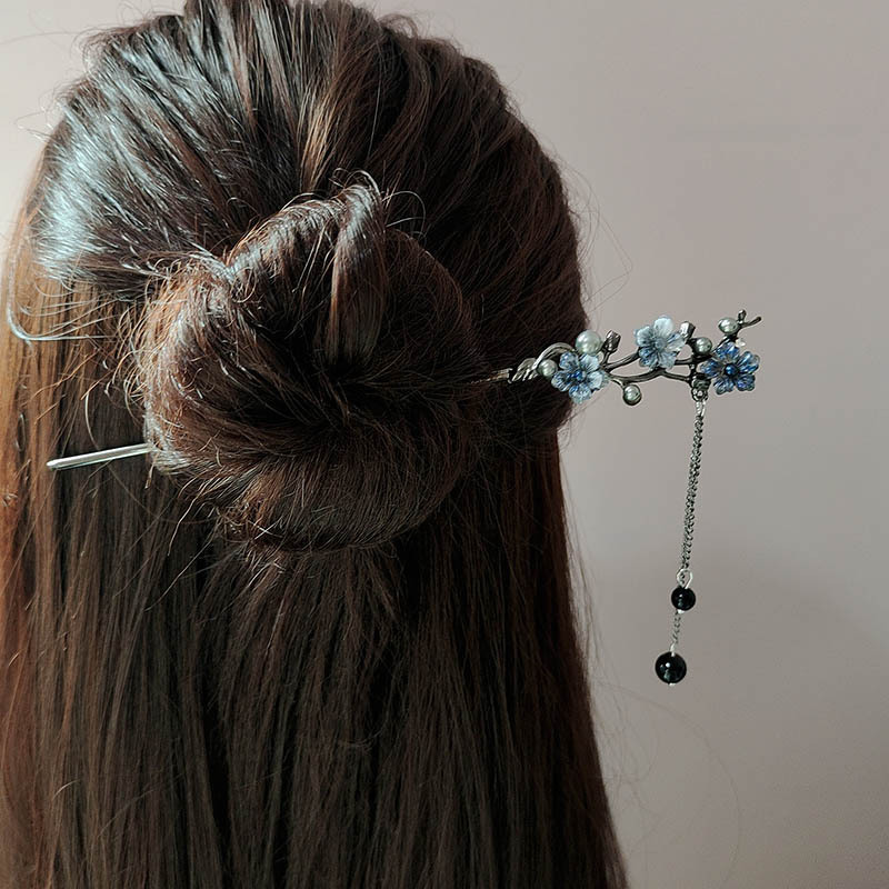 クラシックヘアスティック箸インクカラーフラワーメタルフリンジ - Body Jewelry Beach のレビューと価格