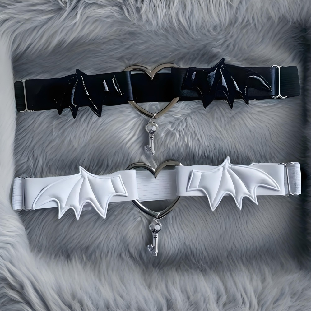ゴシック原宿ブラックハートウィングレッグチェーンガーター調節 - Body Jewelry Beach のレビューと価格