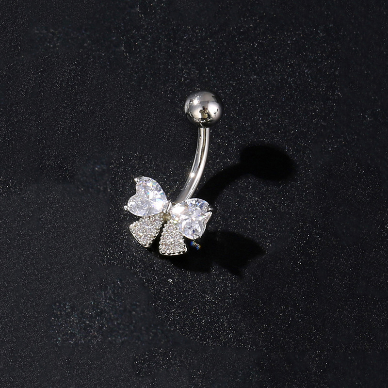 新しいステンレス鋼蝶花ベリーボタンリングへそピアスリング女性 - Body Jewelry Belly Button Rings のレビューと価格